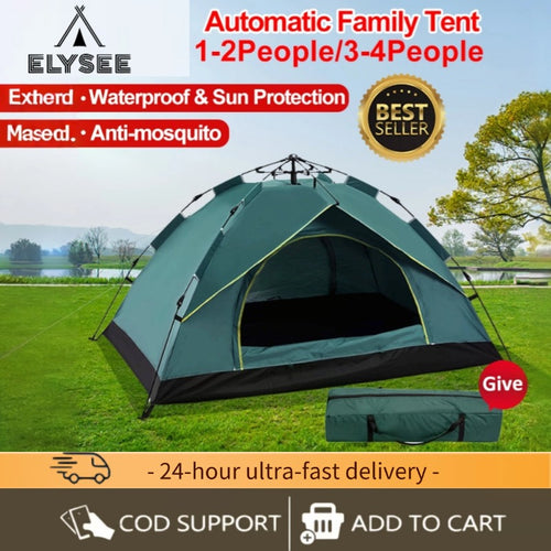 4/6 Tent for camping water proof Persons Outdoor heavy duty Tents Double Layer Automatic Dome Camper Tent Portable