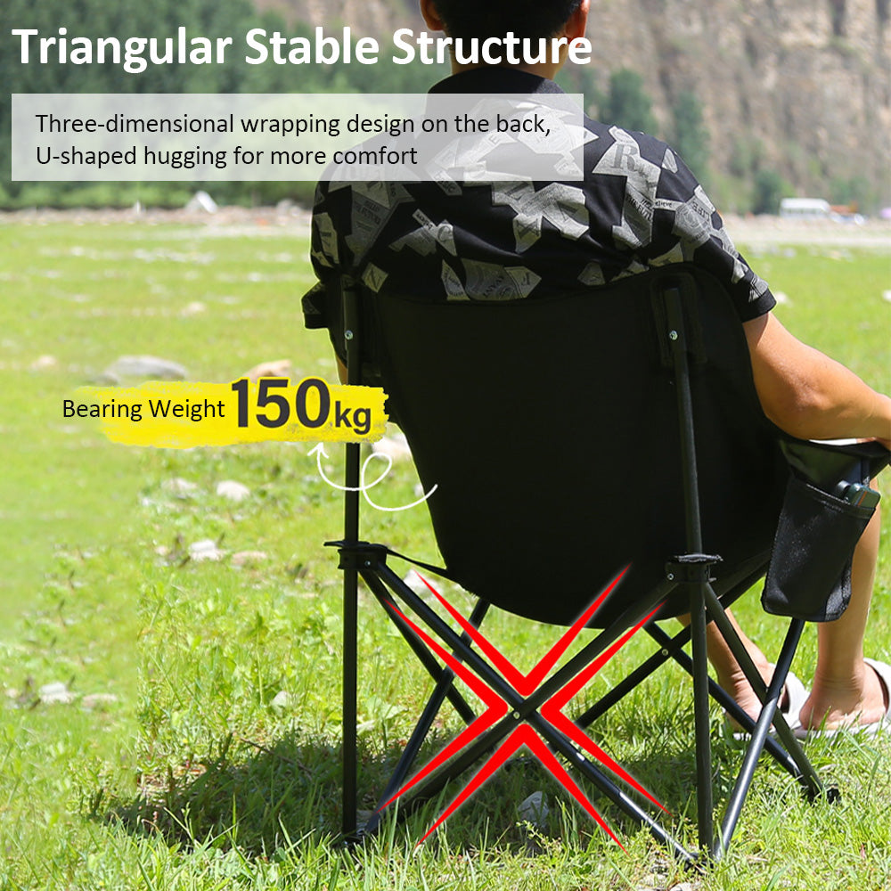 Elysee Camping Chair Outdoor Folding Chair Portable Camping Chair Heavy Duty Set Equipment Beach Chair Strong Load-bearing Extra Large Size Adult Light 600D Thickened Oxford Cloth