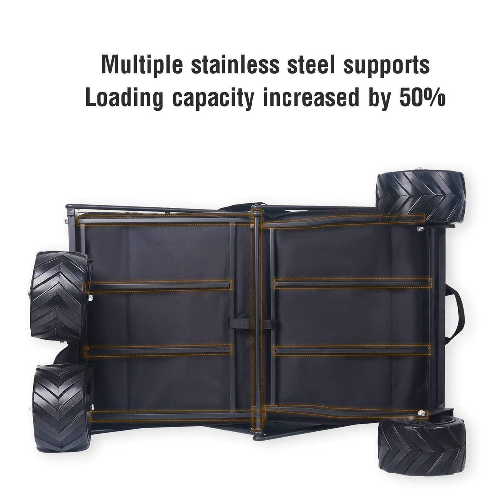 ElyseeOutdoor Wagon Trolley Capacity 250KG Outdoor Camping Wagon trolley Cart Folding Beach Garden Camping Shopping Cart Fishing Stall Trolley