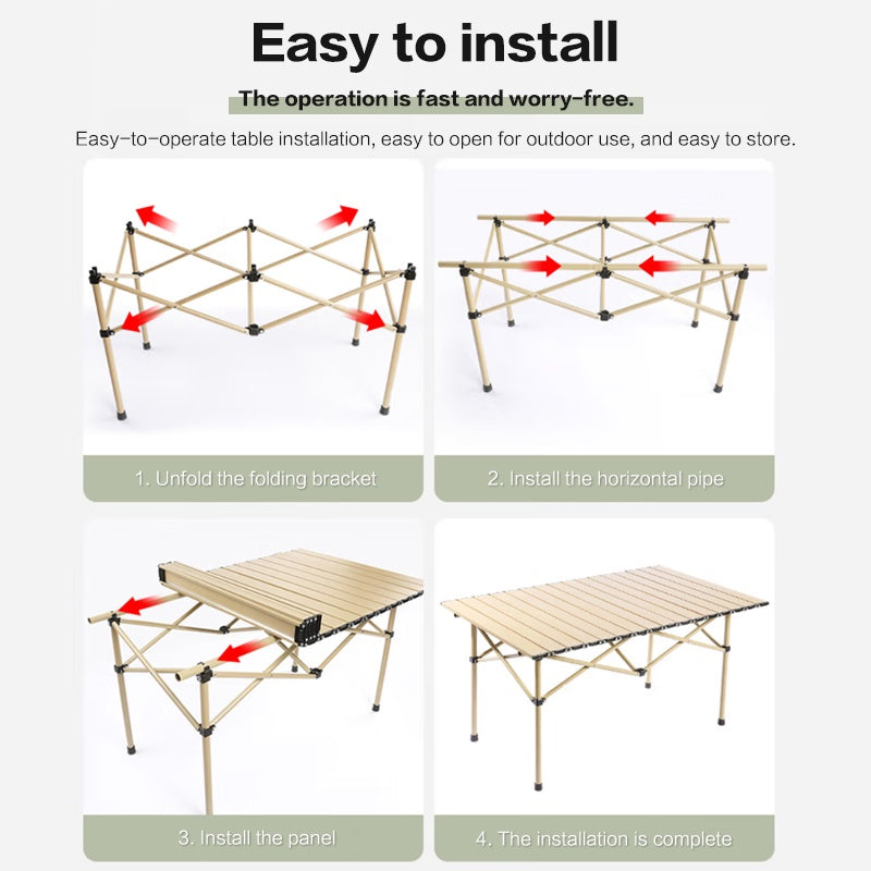 Elysee Outdoor folding table and chairs set camping table outdoor picnic multi-purpose practical aluminum folding table