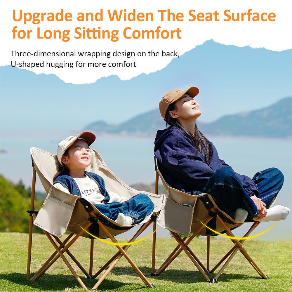Elysee Camping Chair Outdoor Folding Chair Portable Camping Chair Heavy Duty Set Equipment Beach Chair Strong Load-bearing Extra Large Size Adult Light 600D Thickened Oxford Cloth
