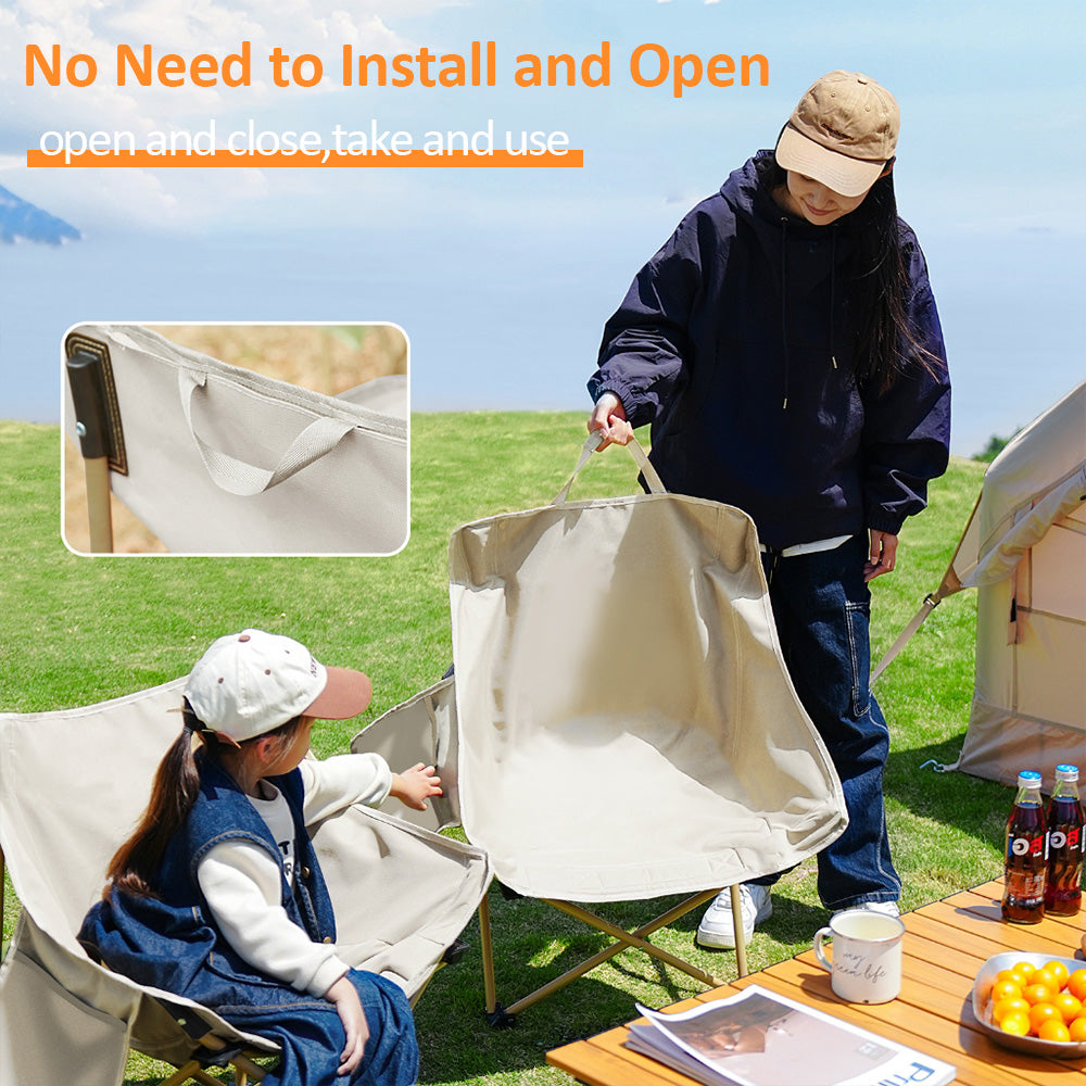 Elysee Camping Chair Outdoor Folding Chair Portable Camping Chair Heavy Duty Set Equipment Beach Chair Strong Load-bearing Extra Large Size Adult Light 600D Thickened Oxford Cloth