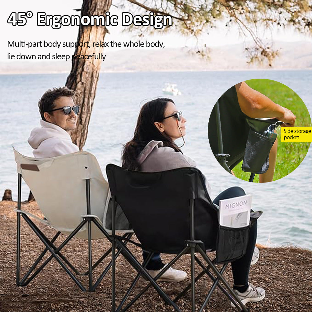 Elysee Camping Chair Outdoor Folding Chair Portable Camping Chair Heavy Duty Set Equipment Beach Chair Strong Load-bearing Extra Large Size Adult Light 600D Thickened Oxford Cloth