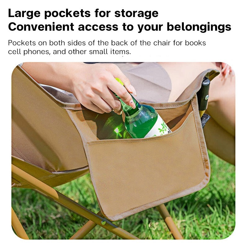 Elysee Moon Chair High Back Round Camping Outdoor Folding Chairs Portable Fishing Beach Lounge Chair With Pockets can bear 160KG