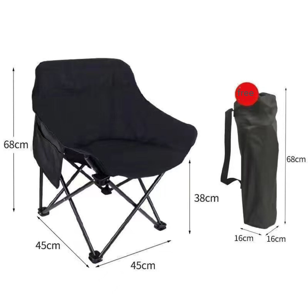 Elysee Camping Chair Outdoor Folding Chair Portable Camping Chair Heavy Duty Set Equipment Beach Chair Strong Load-bearing Extra Large Size Adult Light 600D Thickened Oxford Cloth