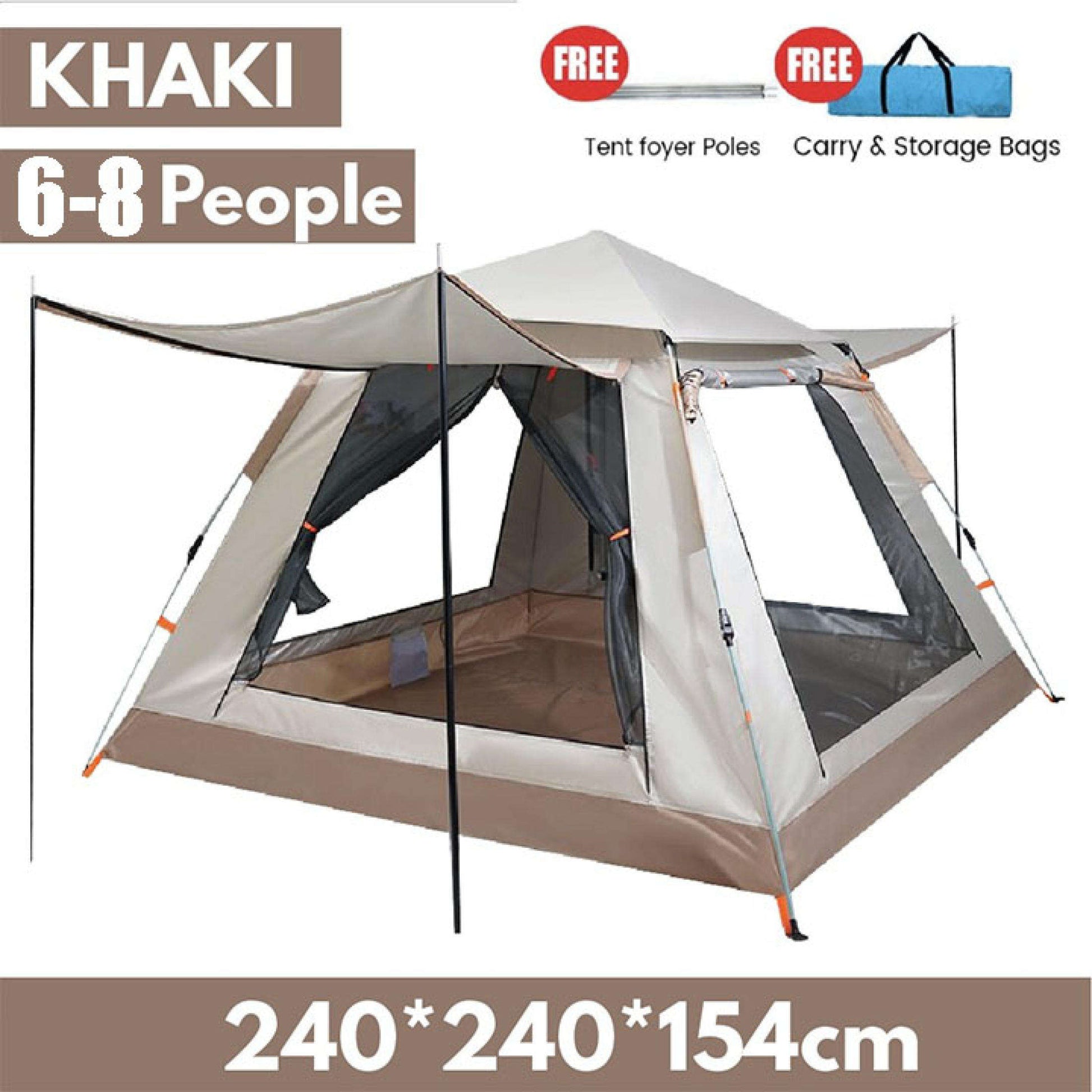 4/6 Tent for camping water proof Persons Outdoor heavy duty Tents Double Layer Automatic Dome Camper Tent Portable